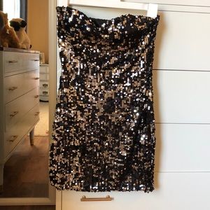 Sequence (Black & Silver) strapless dress